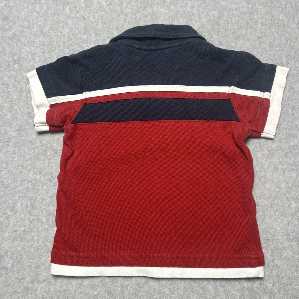 Vintage 90s Nike Polo Built-in White Tee Pocket Swoosh‎ Red/Navy Toddler Sz 18M